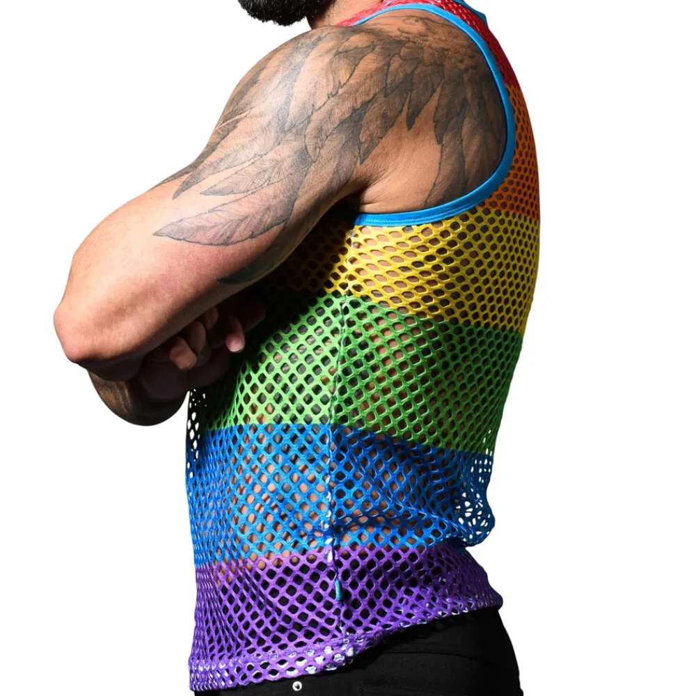 Andrew Christian Débardeurs-Débardeur Pride Mesh Arc-en-Ciel