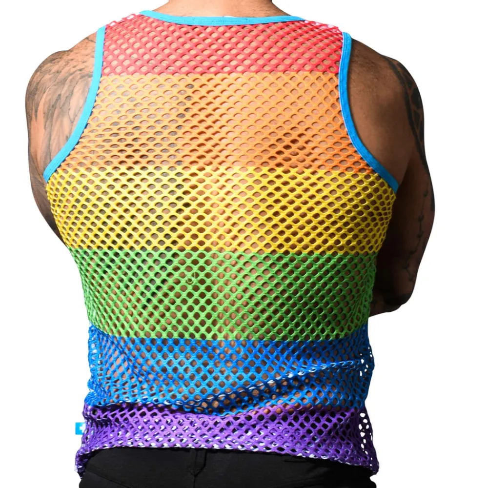 Andrew Christian Débardeurs-Débardeur Pride Mesh Arc-en-Ciel