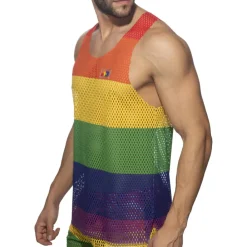 Addicted Débardeurs-Débardeur Rainbow Mesh Arc-en-Ciel