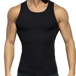 ES Collection Débardeurs-Débardeur Recycled Rib Bicolore Noir - Kaki