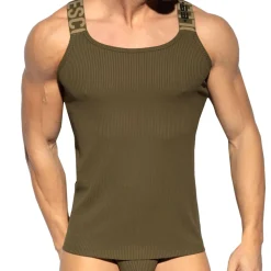 ES Collection Débardeurs-Débardeur Recycled Rib Kaki