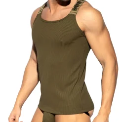 ES Collection Débardeurs-Débardeur Recycled Rib Kaki