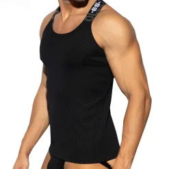 ES Collection Débardeurs-Débardeur Recycled Rib Noir