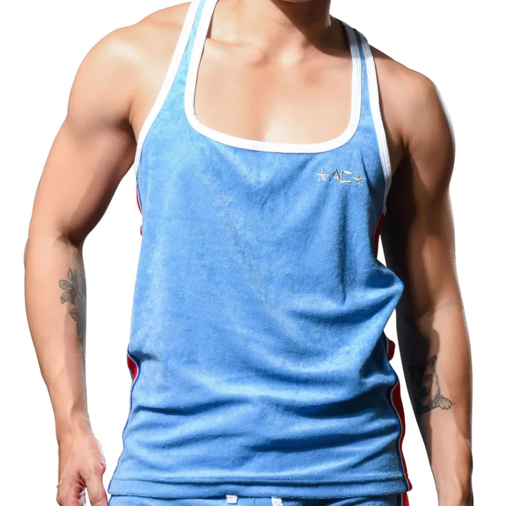 Andrew Christian Débardeurs-Débardeur Roller Disco Bleu Clair