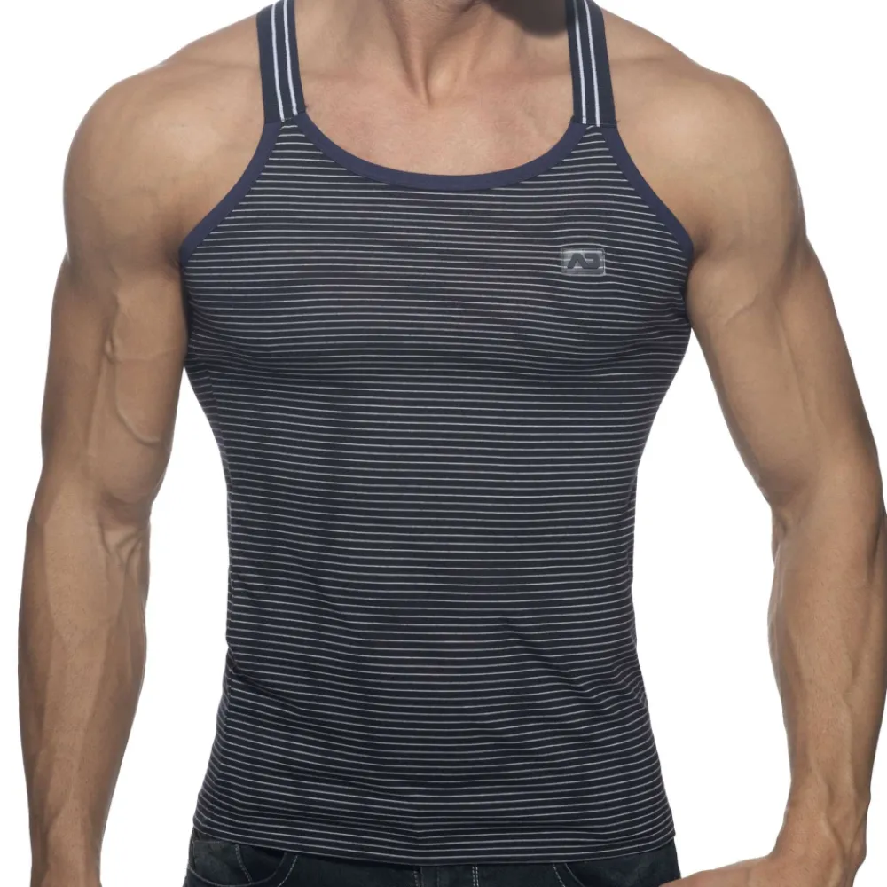 Addicted Débardeurs-Débardeur Sailor Mini Stripes Bleu Marine