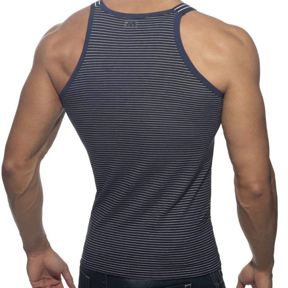 Addicted Débardeurs-Débardeur Sailor Mini Stripes Bleu Marine