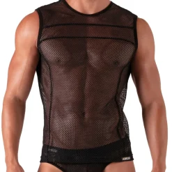 Absolu Male Tenues Sexy|Débardeurs-Débardeur Séduction Noir