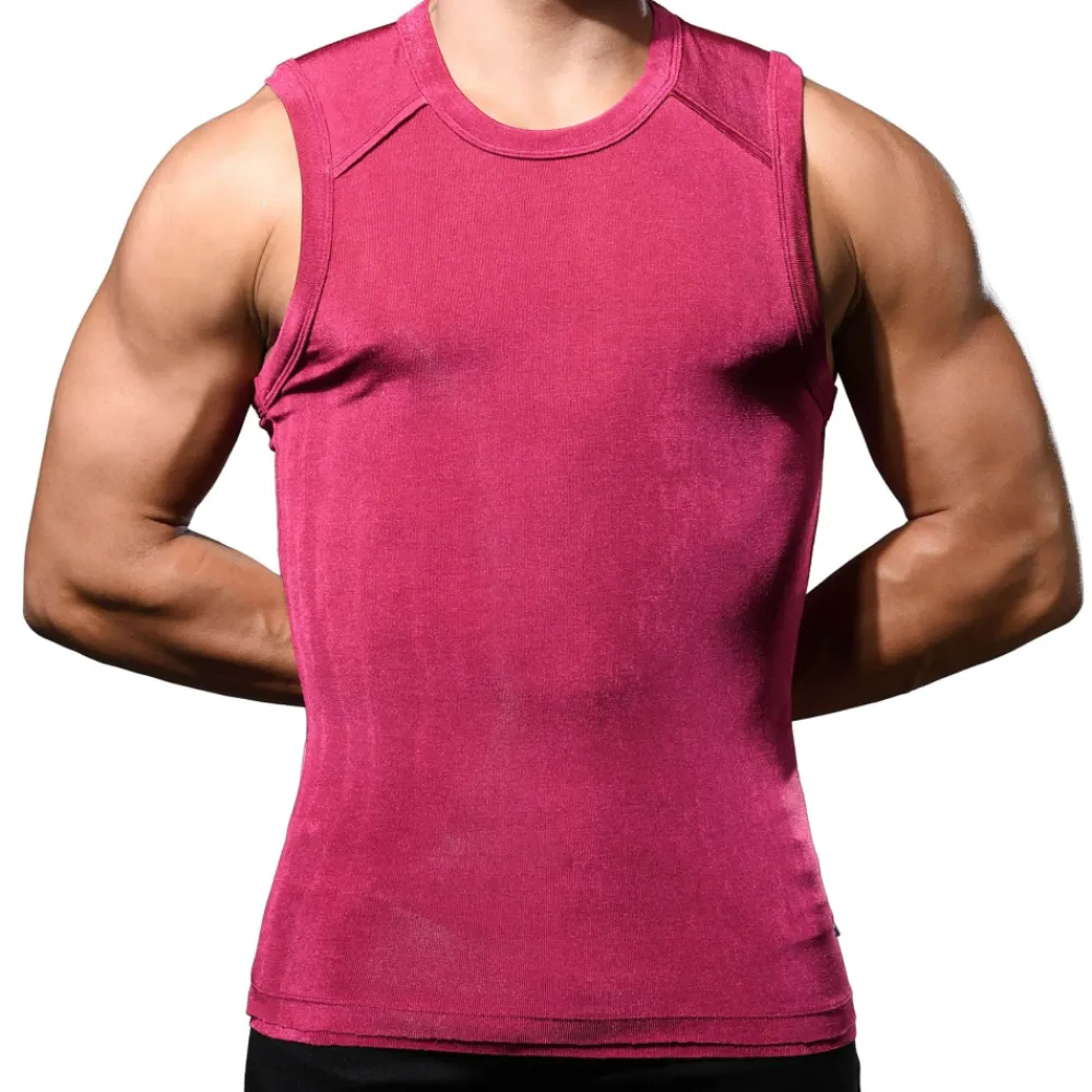Andrew Christian Débardeurs-Débardeur Sensual Rib Magenta