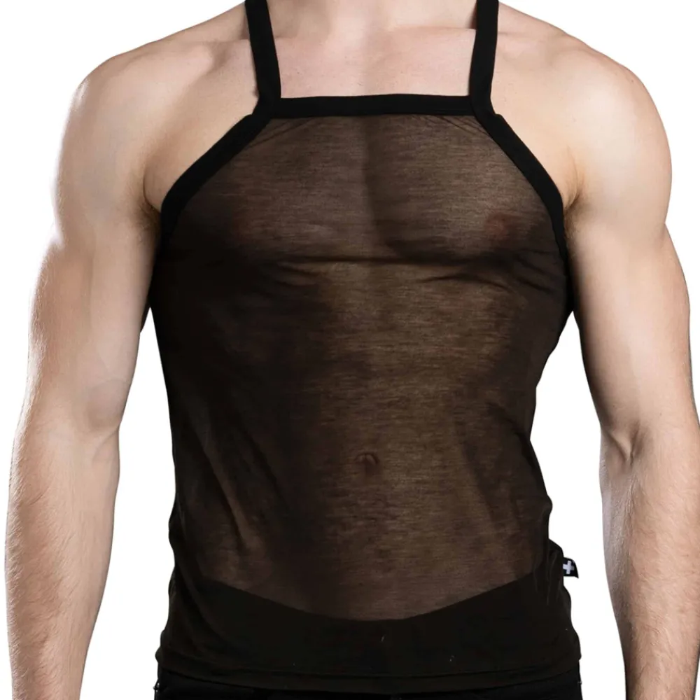 Andrew Christian Débardeurs-Débardeur Sheer Burnout Noir