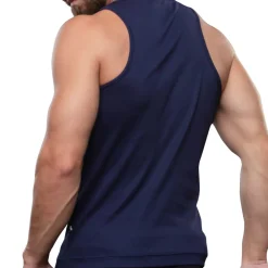 Andrew Christian Débardeurs-Débardeur Shorty Chic Beater Bleu Marine