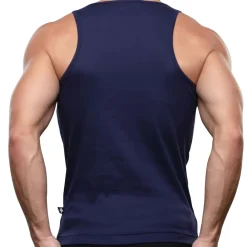 Andrew Christian Débardeurs-Débardeur Shorty Chic Beater Bleu Marine