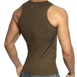 ES Collection Débardeurs-Débardeur Sport Recycled Rib Kaki