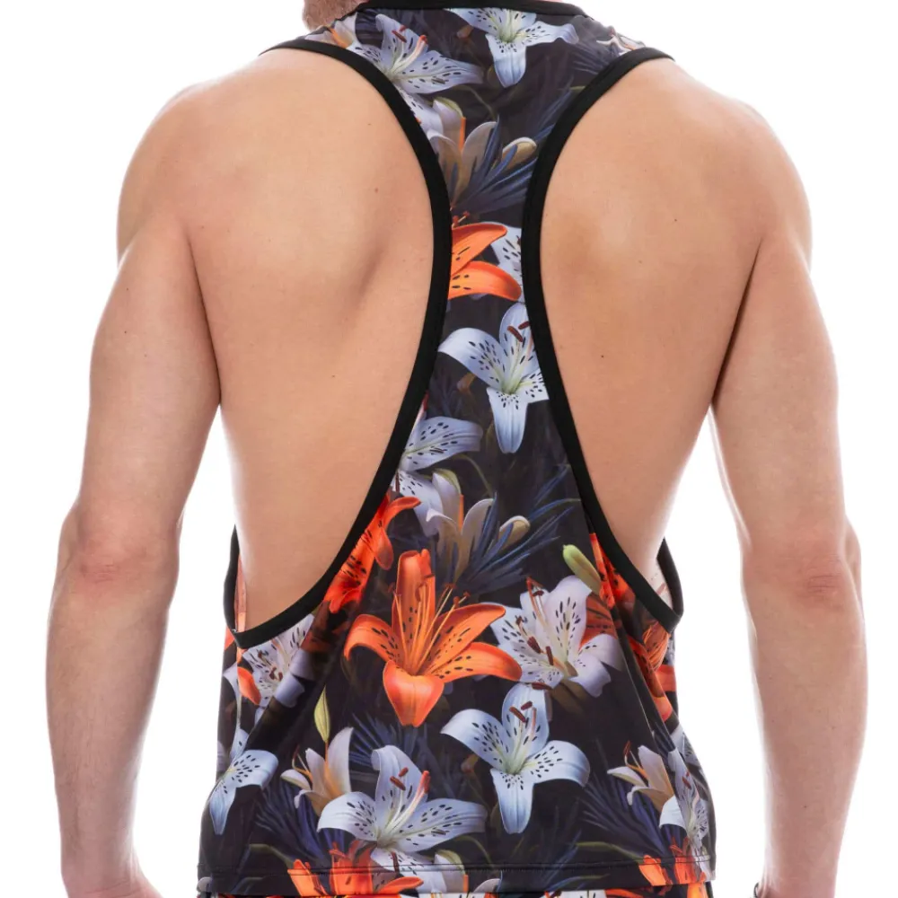 SKU Débardeurs-Débardeur Tropical Summer Noir