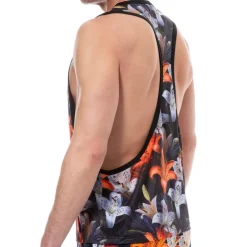 SKU Débardeurs-Débardeur Tropical Summer Noir