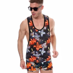 SKU Débardeurs-Débardeur Tropical Summer Noir