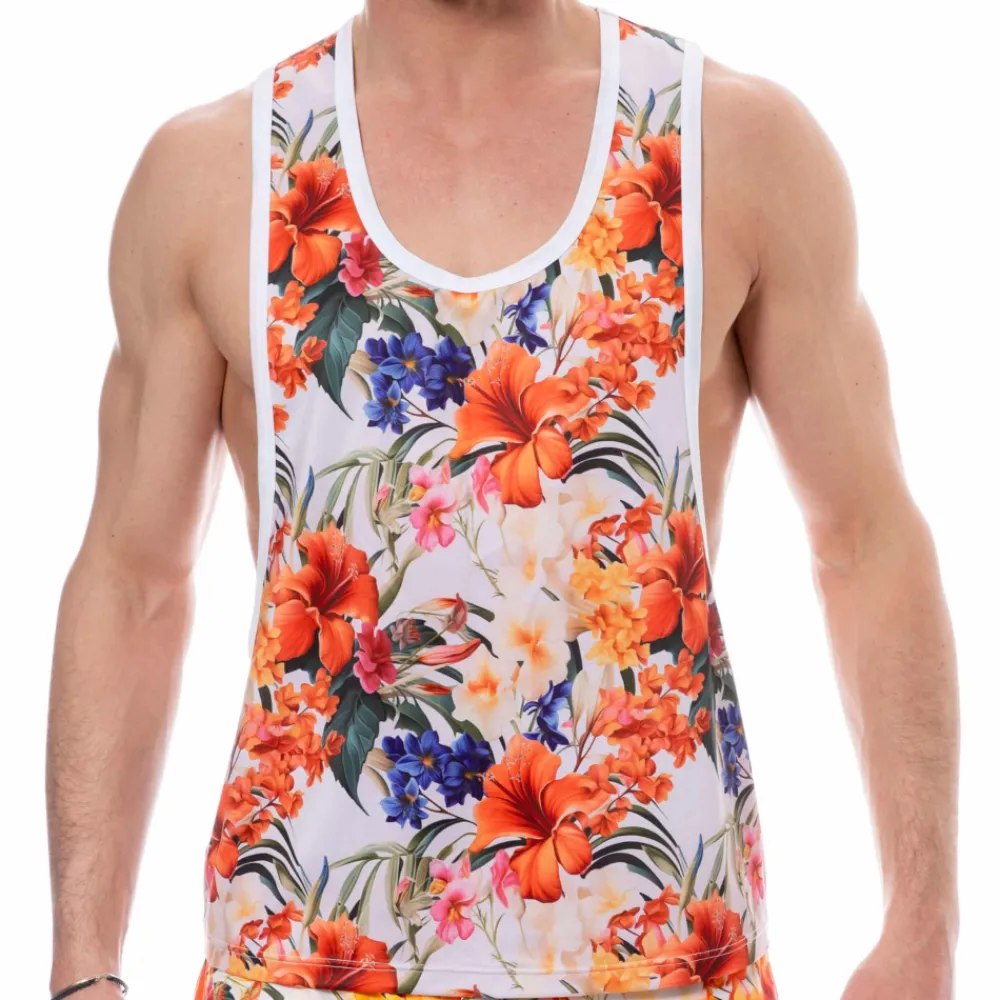 SKU Débardeurs-Débardeur Tropical Summer Blanc