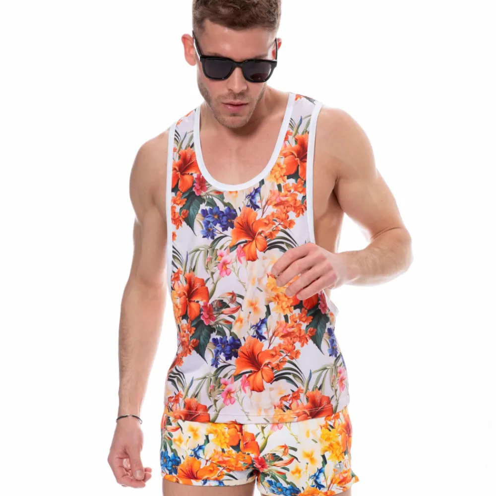 SKU Débardeurs-Débardeur Tropical Summer Blanc