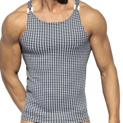 ES Collection Débardeurs-Débardeur Vichy Bleu Marine