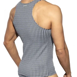 ES Collection Débardeurs-Débardeur Vichy Bleu Marine