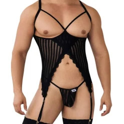 CandyMan Bodys Sexy|Tenues Sexy-Ensemble Harnais - String Ficelle Noir
