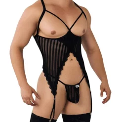 CandyMan Bodys Sexy|Tenues Sexy-Ensemble Harnais - String Ficelle Noir