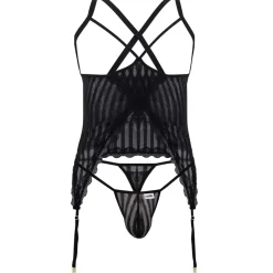CandyMan Bodys Sexy|Tenues Sexy-Ensemble Harnais - String Ficelle Noir