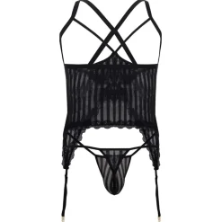 CandyMan Bodys Sexy|Tenues Sexy-Ensemble Harnais - String Ficelle Noir