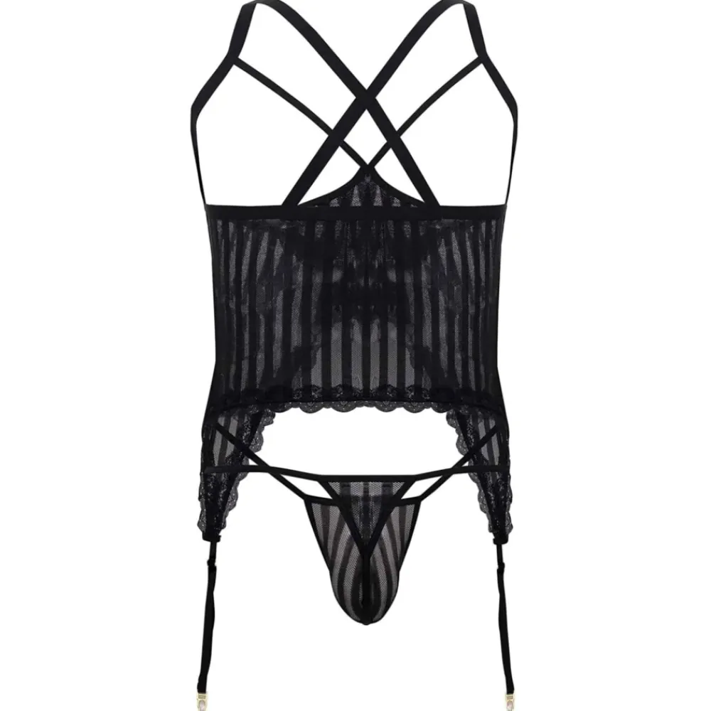 CandyMan Bodys Sexy|Tenues Sexy-Ensemble Harnais - String Ficelle Noir