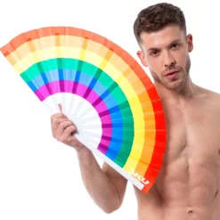 SKU Accessoires De Mode|Plage-Eventail Arc-en-ciel