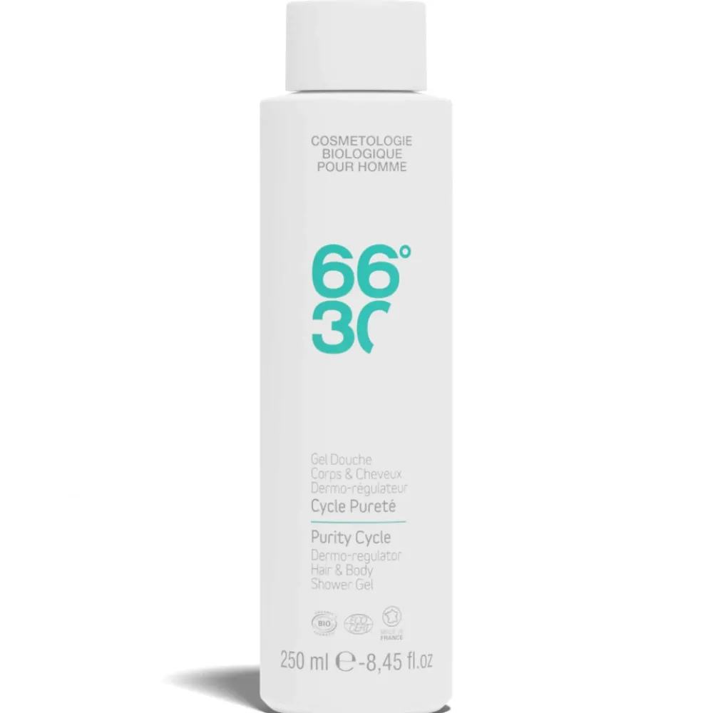 66°30 Soins Du Corps|Soins Des Cheveux-Gel Douche Corps et Cheveux Dermo-Régulateur - Cycle Pureté - 250 ml