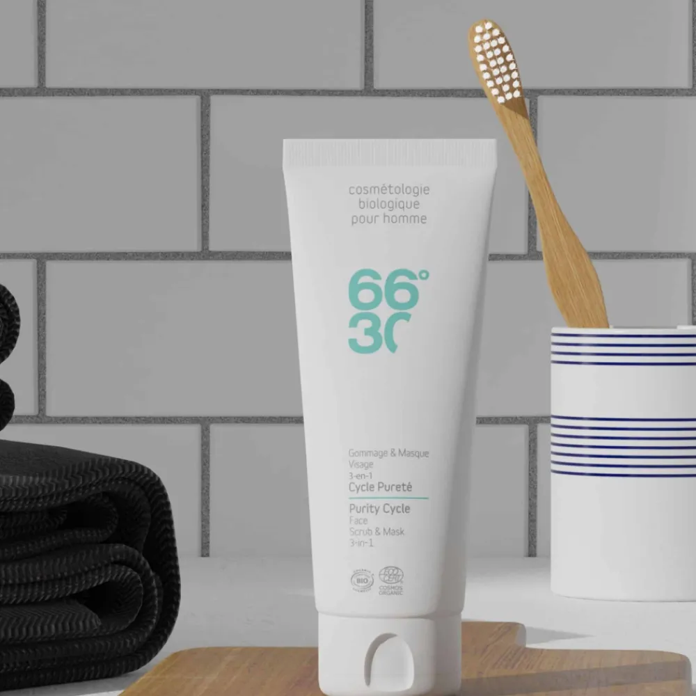 66°30 Soins Du Visage-Gommage et Masque Visage 3-en-1 - Cycle Pureté - 100 ml