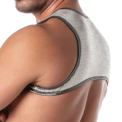 TOF Paris Harnais-Harnais à Poche Zippée Glitter Argent