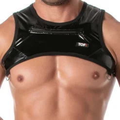 TOF Paris Harnais-Harnais à Poche Zippée Vinyl Noir