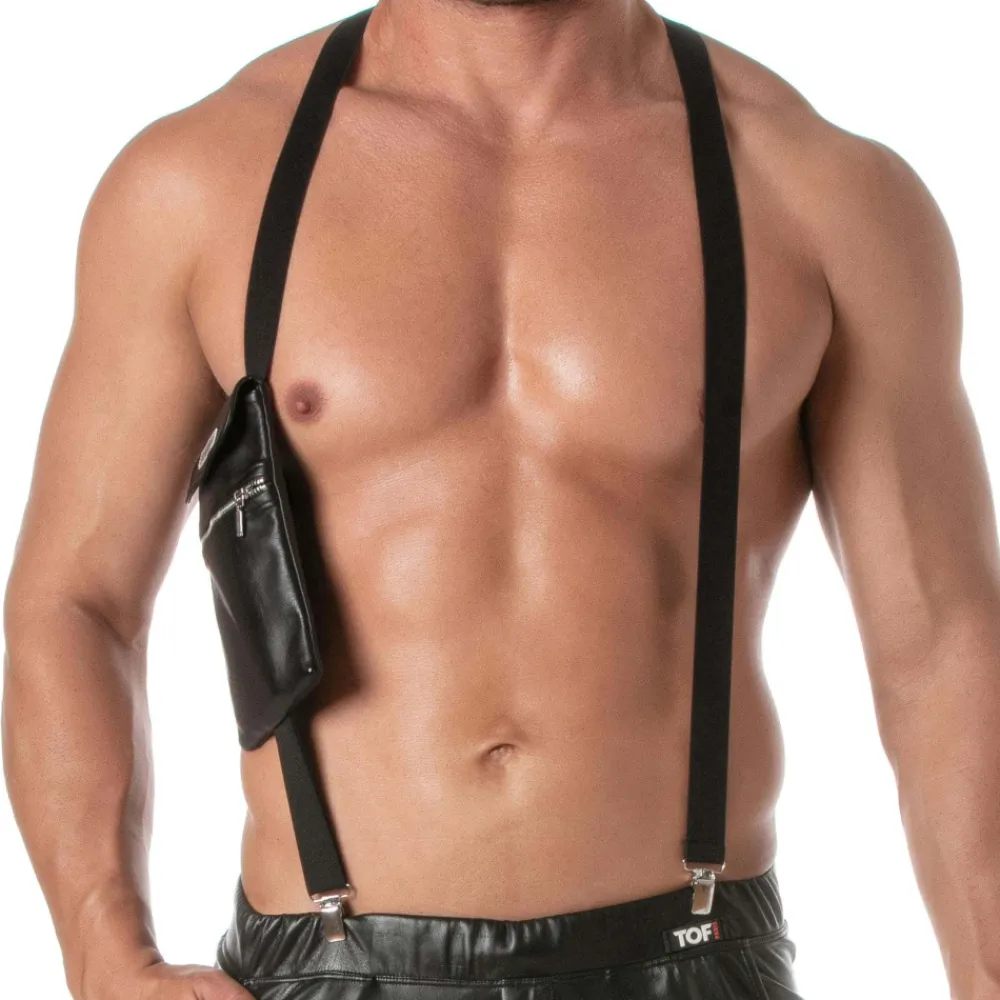 TOF Paris Harnais|Accessoires Sexy-Harnais avec Sacoche Kinky Noir