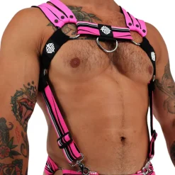 Breedwell Harnais-Harnais Body Circuit Breaker Rose Fluo