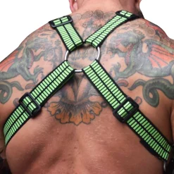 Breedwell Harnais-Harnais Body Hybred Noir - Vert Fluo