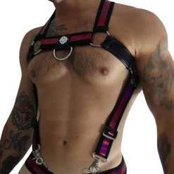 Breedwell Harnais-Harnais Body Illuminator Rose Fluo