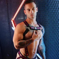 Breedwell Harnais-Harnais Body Illuminator Rose Fluo