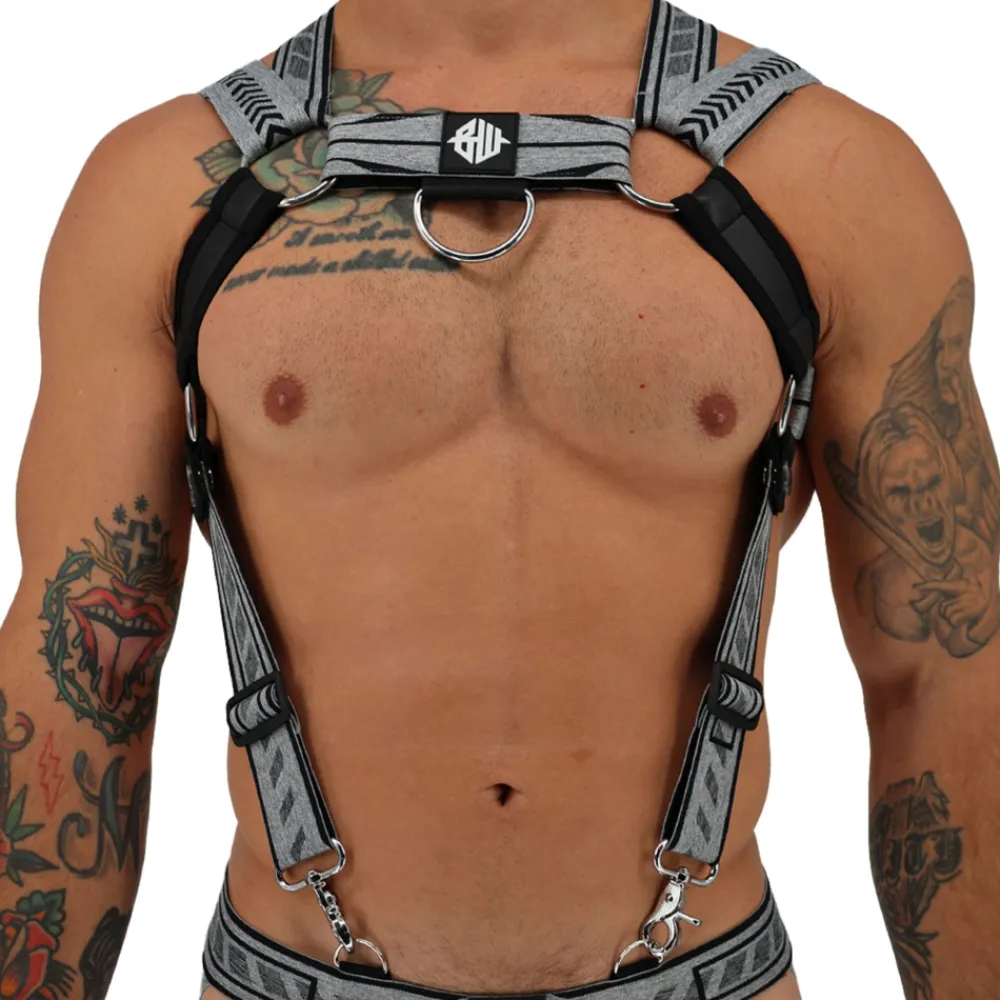 Breedwell Harnais-Harnais Body Mister Luxe Gris Chiné