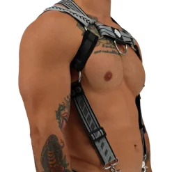 Breedwell Harnais-Harnais Body Mister Luxe Gris Chiné