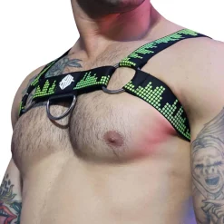 Breedwell Harnais-Harnais Bulldog Equalizer Noir - Vert Fluo