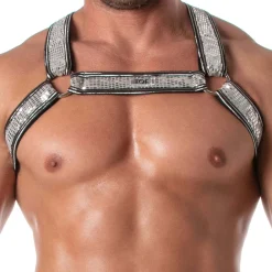 TOF Paris Harnais-Harnais Bulldog Glitter Argent