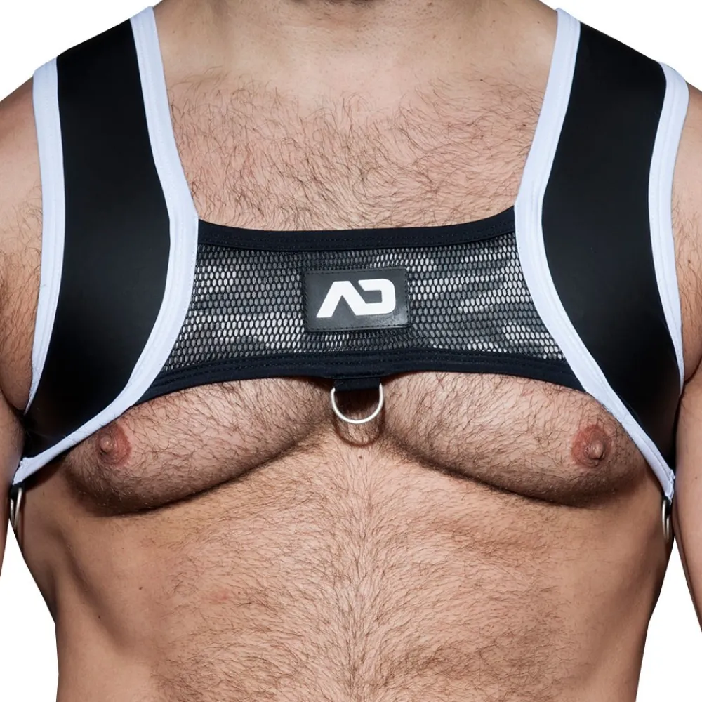 AD Fetish Harnais-Harnais Carabiner Noir - Blanc