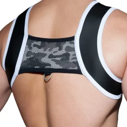 AD Fetish Harnais-Harnais Carabiner Noir - Blanc