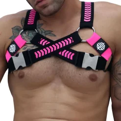 Breedwell Harnais-Harnais Circuit Daycrawler Noir - Rose Fluo