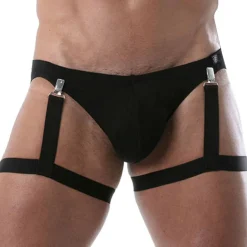 TOF Paris Accessoires Sexy-Harnais de Cuisse Circuit Noir (pour une jambe)