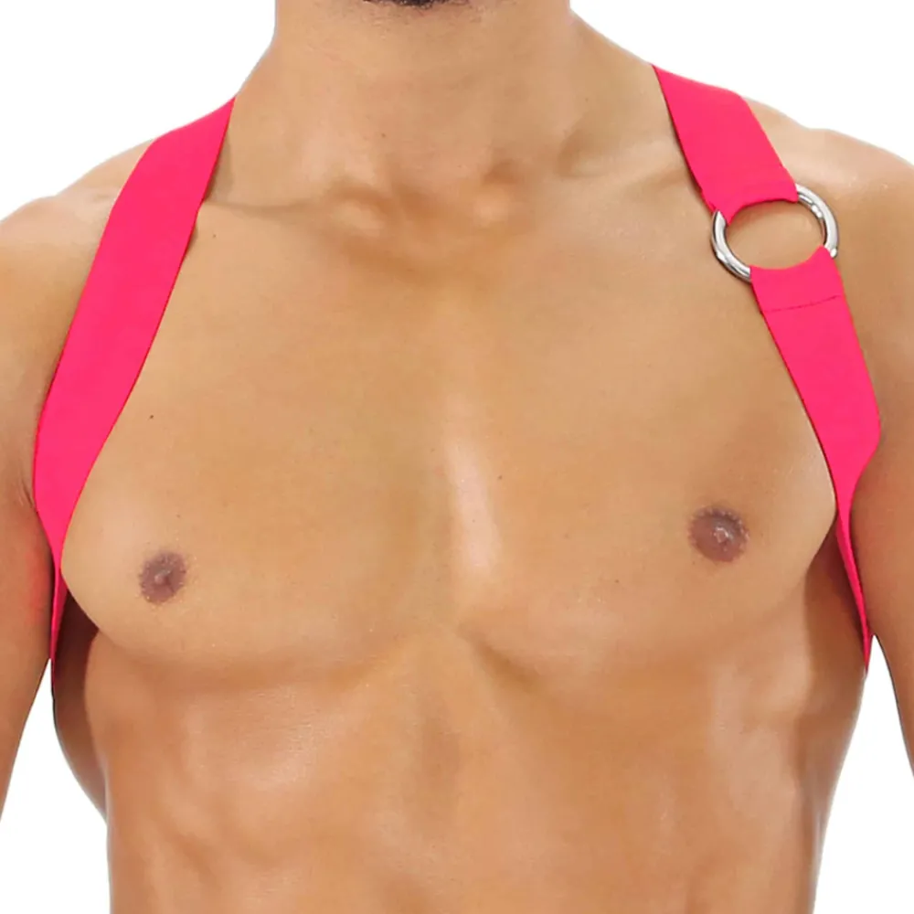 TOF Paris Harnais-Harnais Elastique Party Boy Rose Fluo