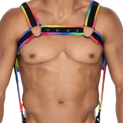 CUT4MEN Harnais-Harnais Neo H4RNESS Noir - Arc-en-Ciel