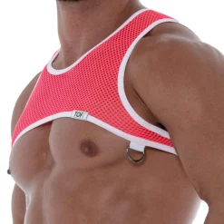 TOF Paris Harnais-Harnais Neon Mesh Rose Fluo