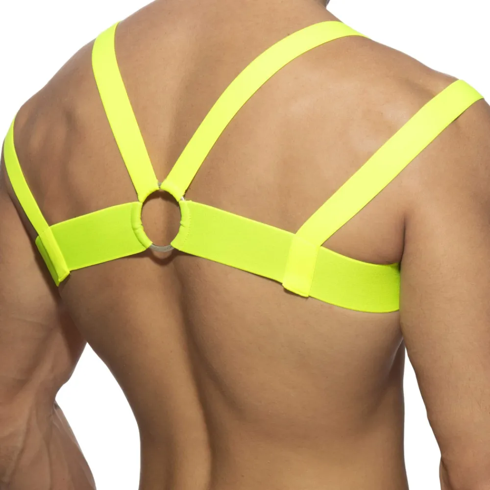 AD Fetish Harnais-Harnais Neon Multi Band Jaune Fluo